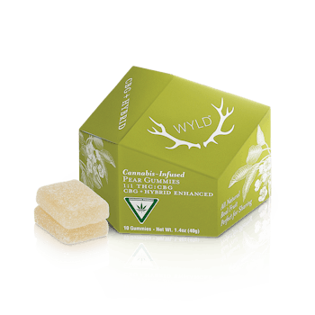 Wyld : REAL FRUIT PEAR 1:1 THC:CBG GUMMIES